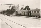 Statens Järnvägar, SJ YBo6 1066 har kört in i SJ Yo1s 620 vid Hinsnorets station mars 1957.