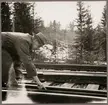 Växelkorsning från olycksplatsen efter urspårning i Simeå mars 1961.