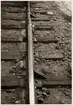 Skador på rälsen efter olycka i Simeå mars 1956.