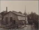 Försöksbanan Stockholm - Järva, den provosoriska kraftstationen. Tomteboda nedre.
Westinghouse-lok Statens Järnvägar SJ lok 1.