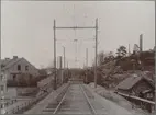 Försöksbanan Tomteboda - Värtan 1905 vid trespårsväxeln i Albano.