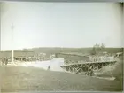 Klintfors. Statens Järnvägar, SJ. Brobygget över och vägport vid Klintforsån i juni 1911.