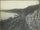 Markarbeten inför dubbelspårsbygge på linjen mellan Norsesund och Floda.