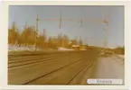 Vy vid Krokvik.Trafikplats anlagd 1903 Stationshuset byggdes 1908-01-01 och ritades av Folke Zettervall. Stationshuset är ett en vånings hus i trä, tillbyggt 1914. Elektrifierat 1915.