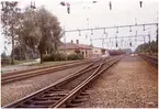 Stationen anlades 1874. Den har sedan ombyggts och den gamla stinsbostaden har omändrats till kontorslokaler. Ny stins- och förste kontoristbostad uppfördes 1947. Samtidigt byggdes också två andra tjänstemannabostäder. Plattformarna har förlängts ca 80 m .Fullständig station 1890-02-20 .Ny stationsbygnad på 1950-talet.
UGJ ,Uppsala - Gävle Järnväg