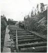 Banbyggnad Inlandsbanan.
Rälsläggning vid Jokkmokk.