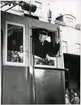 Lokförare på invigningståget för elektrifieringen av linjen mellan Gävle-Falun 1943-10-01.