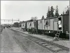 Arbete mellan Järna - Norrköping, bostadsvagn och kokvagn. Kokvagn Statens Järnvägar, SJ Efd. nr 222.