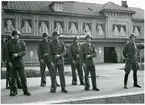 Svensk militär på Östersunds centralstation, under andra världskriget.