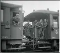 Militärtransport på linjen mellan Nässjö - Falköping. Statens Järnvägar, SJ BCo5 2093 och SJ C3e 2436.