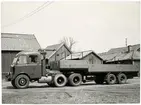 Statens Järnvägar, SJ Lastbil 3372 med trailer 8171. AEC Mammoth Major 6 Mk III med trailer.