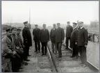 Gruppfoto på rangerbangården i Hallsberg.