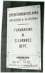 Skylt med öppettider för godsexpeditionen på Oxelösund station.