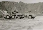 Dumper och lastbil vid Idkerberget 1964.