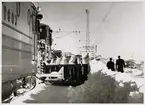 Snöröjning på Grängesberg malmbangård 1959.