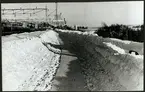 Snö på Grängesbergs malmbangård 1966.