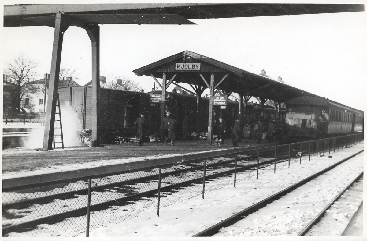 Järnvägsstationen i Mjölby.
