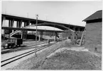 Bangården vid Norra hammarbyhamnen, på sträckan mellan Stockholm Södra och Norra Hammarbyhamnen. Bilden tagen i riktning mot Skanstull.