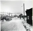 Järnvägsövergång vid Bruksgatan, över bangården vid Klippans station.