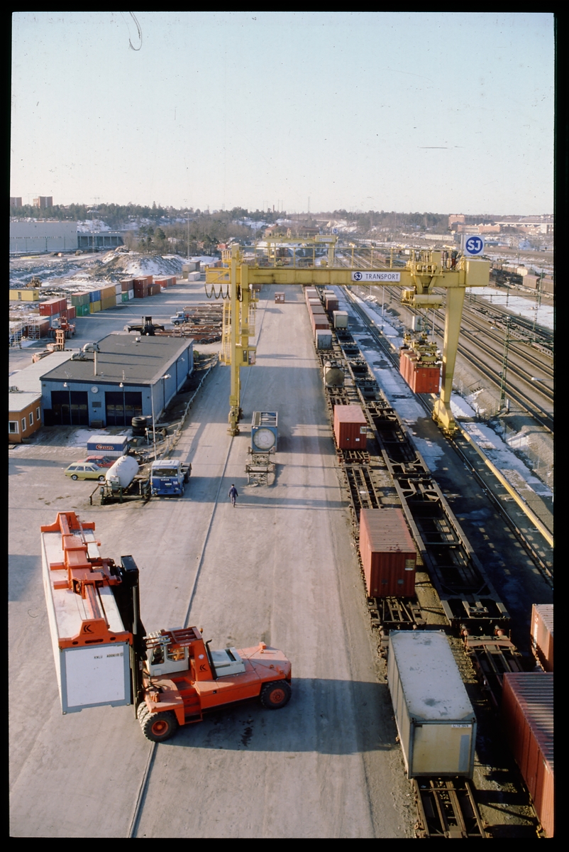 Verksamhet vid Årsta godsbangård.
