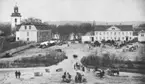 Alingsås. Stora torget med stadskyrkan, rådhuset och stadsgården i kv. Gustaf