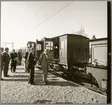 Från Trafikaktiebolaget Grängesberg - Oxelösunds Järnvägar, TGOJ:s styrelseresa maj 1956. Köping - Hults Järnväg, KHJ C 35 personvagn.