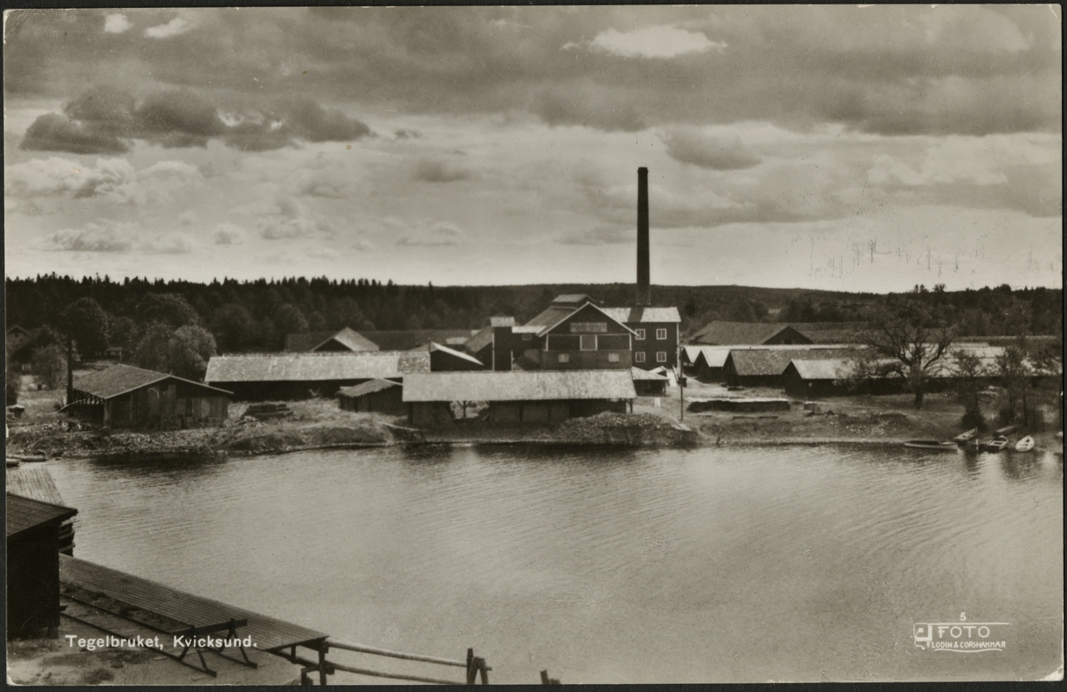 Tegelbruket i Kvicksund. Det låg på södra sidan om Mälaren.