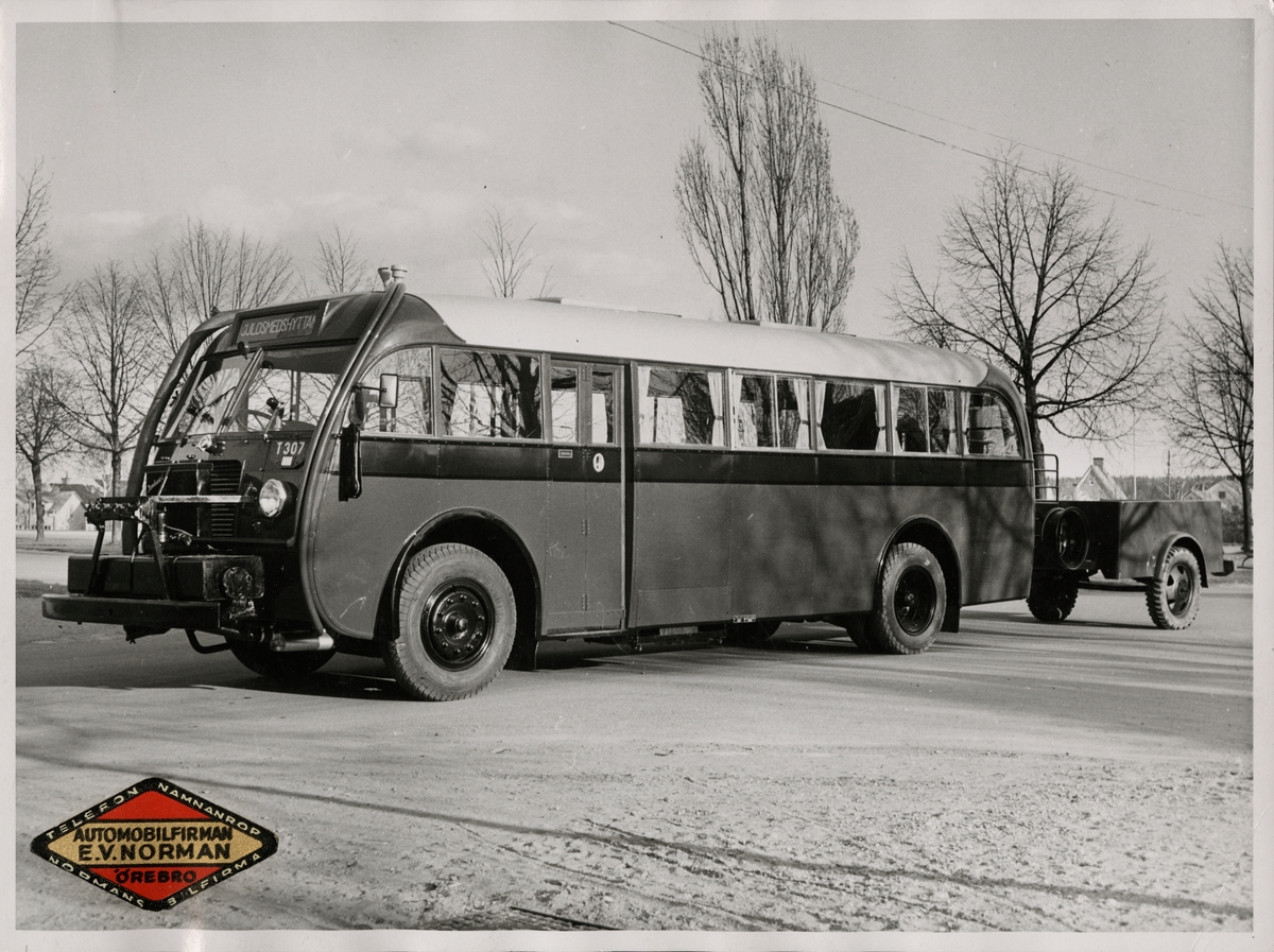 Trafikaktiebolaget Grängesberg - Oxelösunds Järnvägar, TGOJ buss med gengasutrustning.