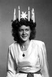 Porträtt av årets Suchard Lucia 1948.