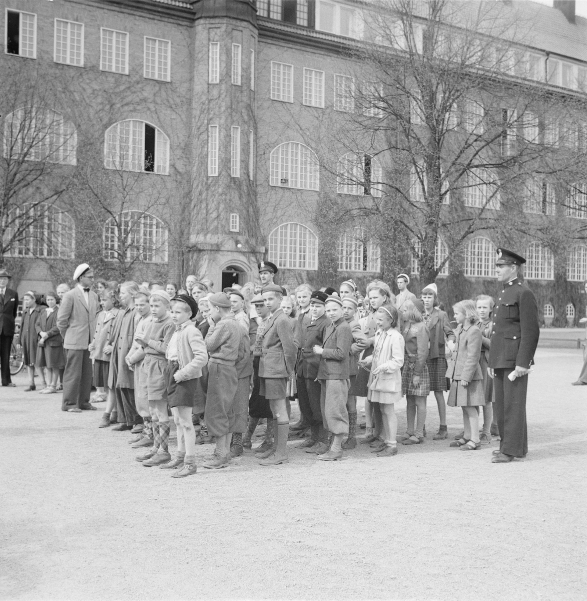 Trafiksäkerhetskampanj, trafikveckan, Uppsala, maj 1949