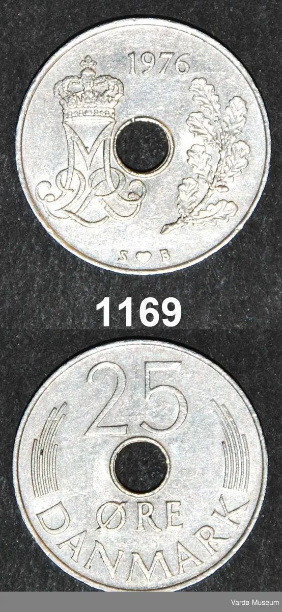 25 øre. Dansk.