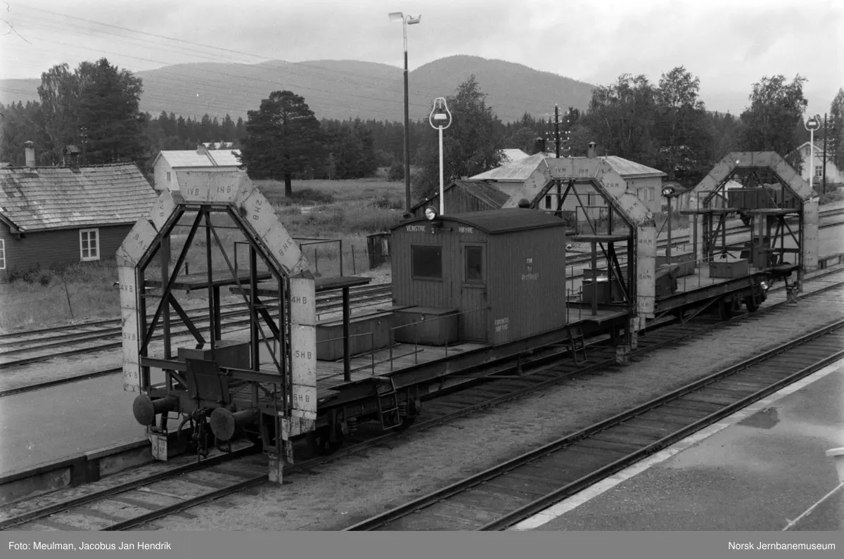 NSBs profilmålevogn Rpo nr. 738 på Koppang stasjon.