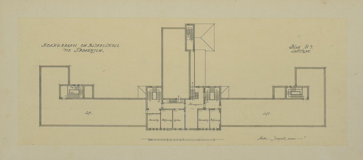 Mappe med materiale som omhandler tegnekonkurranse. Består av mappe (01), Konvolutt (02), visittkort (03-04), hefte (05), ark (06), og tegninger (07-19). 

Mappe i grovkornet kartong med tråd for knyting. Inne i mappa ligger 13 rektangulære tegninger. Tegningene er laget på hvitt papir som er limt på kartong. Noen tegninger er fargelagt, noen er i svart-hvitt. Sammen med tegningene ligger det et hefte av papir med trykt svart skrift fra komiteen som omtaler alle bidragene og vinneren, et ark med beskrivelse av det ene bidraget, samt en liten konvolutt med vokssegl som inneholder to visittkort.