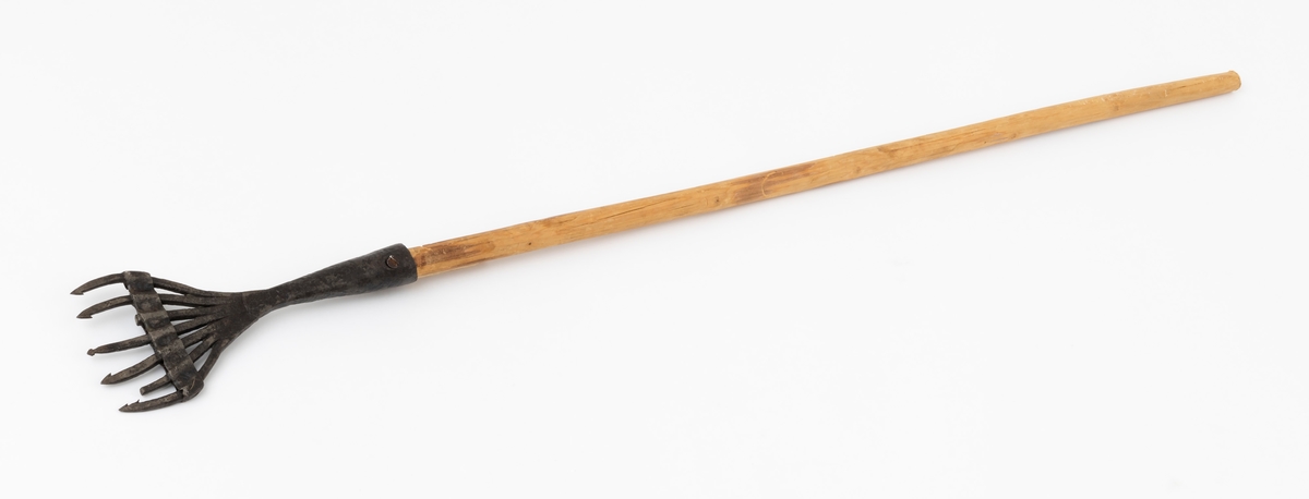 Lysteret er hjemmesmidd. Det har hatt sju tinder som greiner seg ut, slik at avstanden mellom de ytterste spissene er cirka 10,5 centimeter. Spissene har 2-3 millimeter lange mothaker. Avstanden mellom tindene er låst ved hjelp av et 1,9 centimeter bredt jernband som montert på tvers 4-5 centimeter bak tindespissene. To av tindene er brukne. Den andre enden av jernstykket denne lystergaflen er smidd av er formet som en kon fal med et gjennombutt hull for en spiker eller skrue i den øvre enden. Slik lyseret er skjeftet nå er det en skrue i dette hullet, men det er slett ikke sikkert at den er original. Skaftet er lagd av en cirka 1 meter lang, tynn og rettvokst granstamme, som er barket ved hjelp av kniv. Mye tyder på at skaftet er sekundært. 

Lysteren stammer fra gardssamlinga etter Iver Eide på Bækken i Tolga kommune. Jernkomponenten er rustbehandlet i en elektrolyseprosess og innsatt med en korrosjonsforebyggende voks etter at lysteret kom til Norsk Skogbruksmuseum.