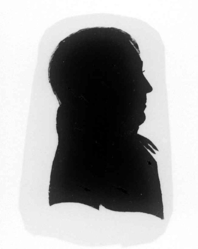Retrofotografi: Silhuett av Torsten Clemetsen Fougner på nordgarden Fougner i Follebu.