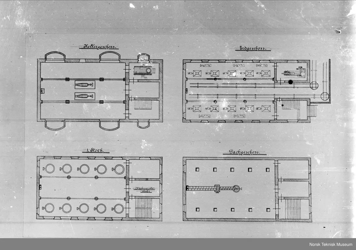 Tegning av industribygning