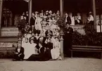 Personal från Stockholms Allm. Telefon AB vid en festlighet (Hasselbacken i början av 1900-talet). Cedergren med på bilden död 1907.