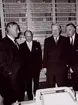 Invigning av Tumba automatstation 1960. Bland gästerna Kung Gustaf VI Adolf, Prins Bertil, Lord j Montbatten, Gd Bjurel.