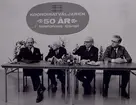 Koordinatväljarjubileet i Nynäshamn d. 27-28.11. 1969. Generaldirektör Bjurel, ingenjör Nils Palmgren, verkstadsdirektör Angerby och överingenjör Broberg.