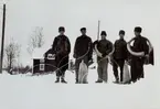 Tönnånger i Holmsveden 1937. Carl Jansson Hudiksvall,  Per Hägg Bollnäs, Alvar Olsson Bollnäs och C. Olsson Lömen.