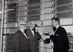 Falun Falustationen automatiserad. Invigning 15/1 1961. Tk Laufke, ökr Liljefors, fsi Kvist.