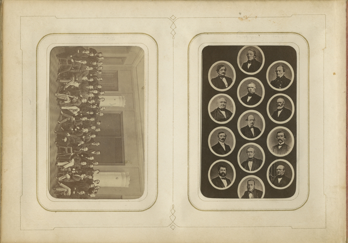Grupporträtt av Stockholms representanter av riksdagens andra kammare åren 1867-68.