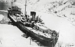 Krigsskipet "Altmark" i Jøssingfjorden.