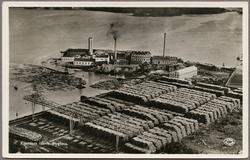 Flygfoto över Kramfors fabrik.