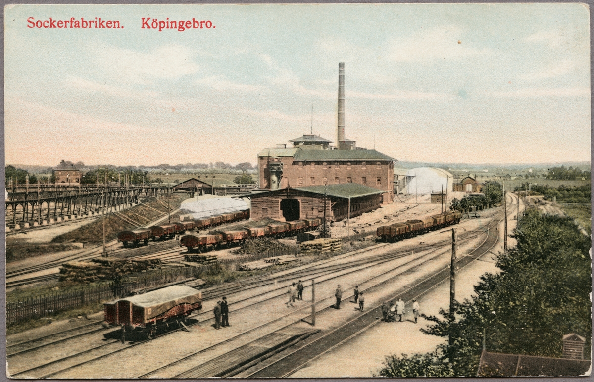 Sockerfabriken i Köpingebro sedd från Stationshuset.