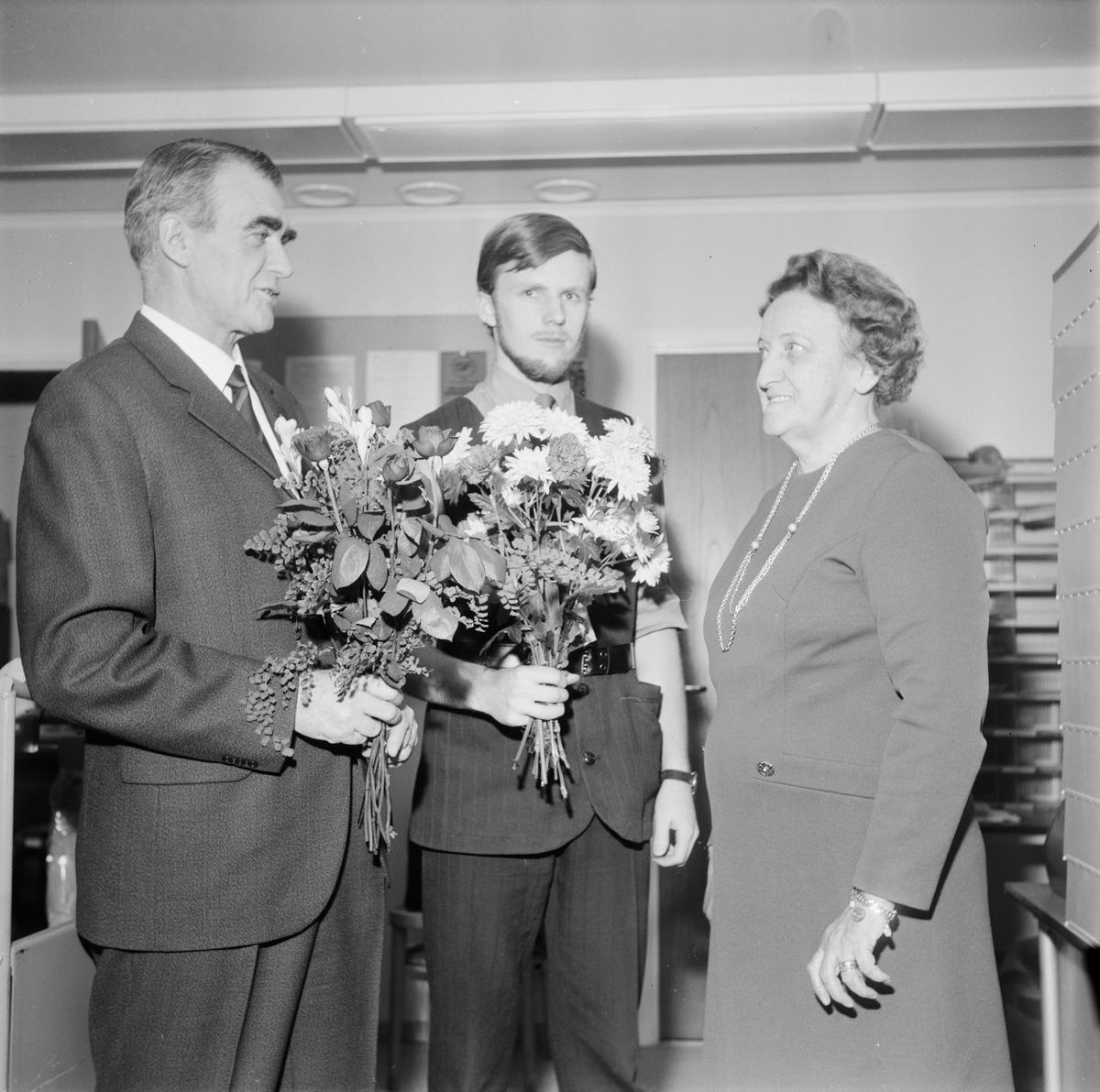 Veteran vid posten hyllad i Söderfors, Uppland 1971