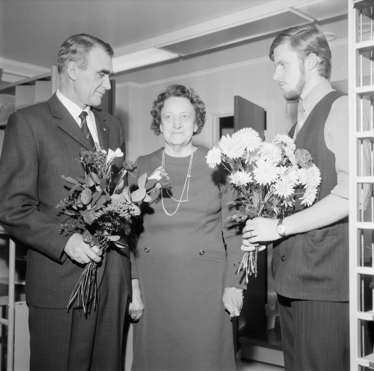 Veteran vid posten hyllad i Söderfors, Uppland 1971