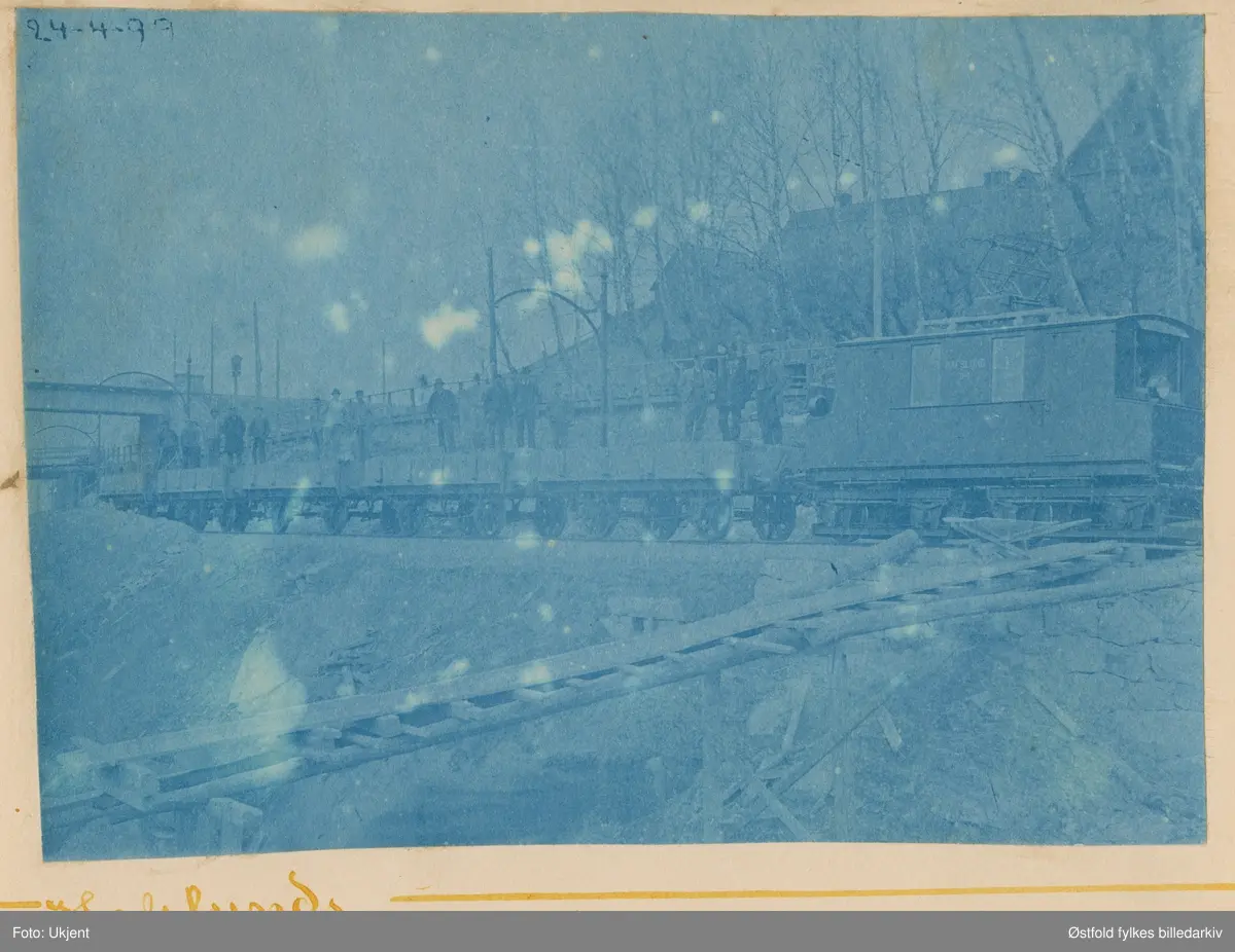 Jernbanevogn til den første jernbanen til Hafslund A/S. Hafslunds første elektriske jernbane 24. april 1899.
