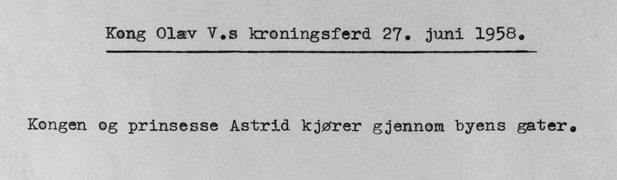 Kong Olav V.s signingsferd 27. juni 1958.