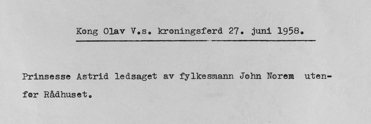 Kong Olav V.s signingsferd 27. juni 1958.